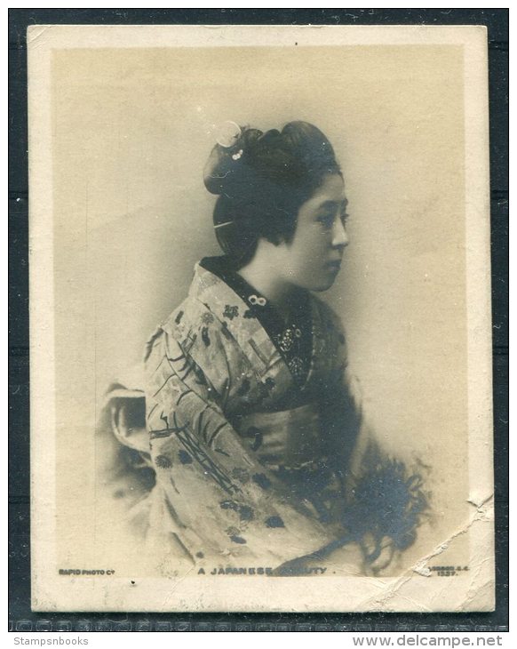 1904 Japan Geisha Beauty / GB 'Queens' Miniature Radpid Photo Company RP Postcard - Asia