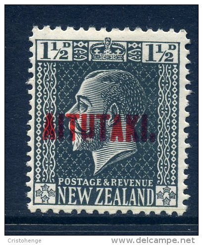 Aitutaki 1917-20 New Zealand Overprints - 1½d Slate KGV Typo Print HM (SG 21) - Aitutaki