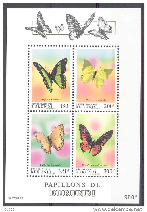 Burundi COB BL132 Butterflies-Vlinders-Papillons 1993 MNH - Nuovi