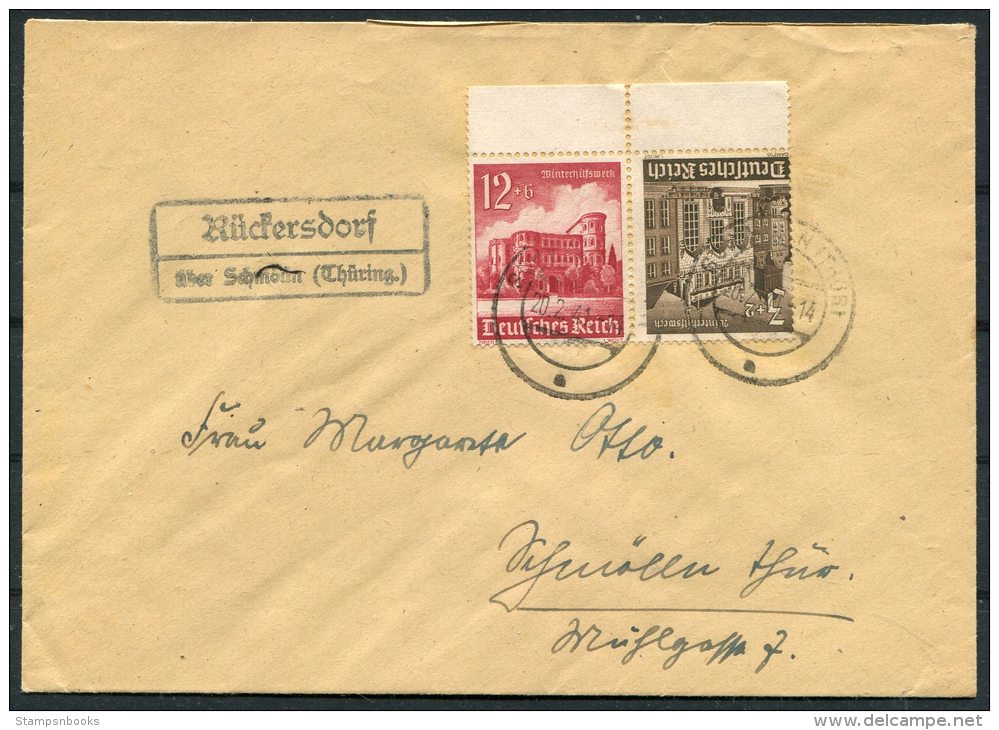 1941 DR Landpost Stempel Brief Thuring. Ruckersdorf Uber Schmolln Winterhilfswerk Misperf - Briefe U. Dokumente