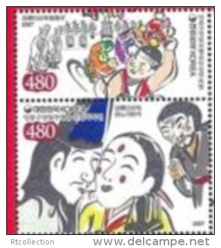 Sourth Korea 2007 - One Set Of 2 Masterpiece Oral Intangible Heritage Humanity Special Art Cultures Stamps MNH - Korea, South