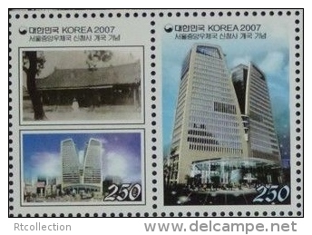 Sourth Korea 2007 - The Opening New Building Seoul Central Post Office Architecture Stamps MNH - Posta