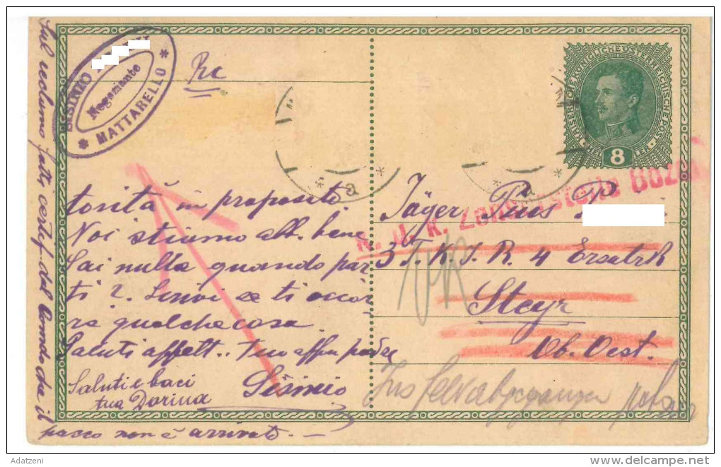 SP2 CARTOLINA POSTALE AUSTRIA VIAGGIATA 16 MAGGIO 1918 DA MATTARELLO (SUD-TIROL) VERSO STEYR CONDIZIONI BUONE - Other & Unclassified