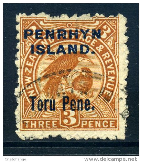 Penrhyn 1903 New Zealand Overprints - 3d Huias Used (SG 14) - Penrhyn