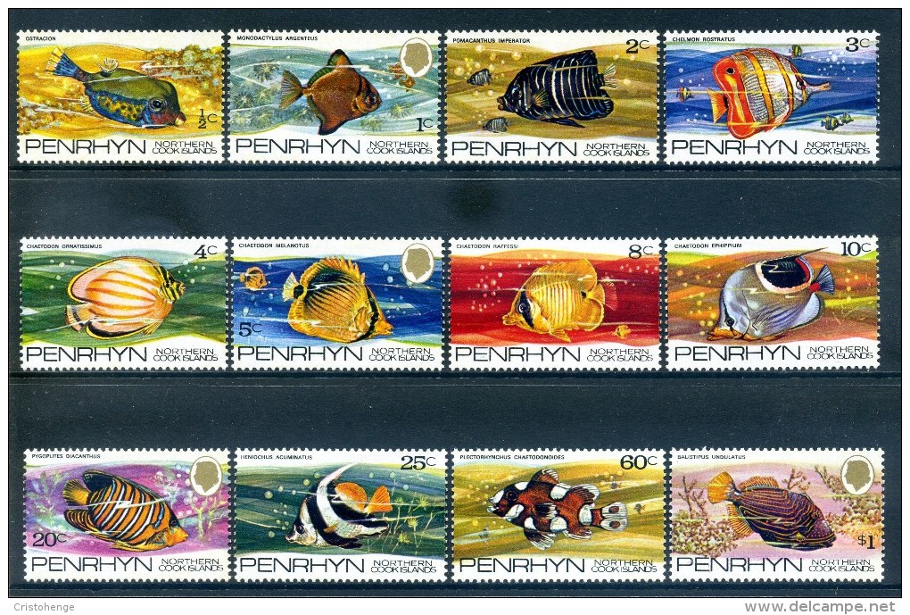 Penrhyn 1974-75 Fish Short Set To $1 HM - Penrhyn