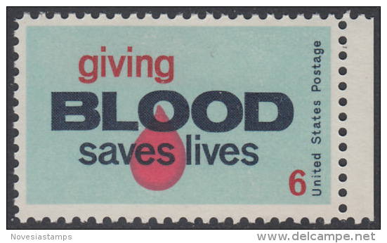 !a! USA Sc# 1425 MNH SINGLE W/ Right Margin - Blood Donor - Unused Stamps