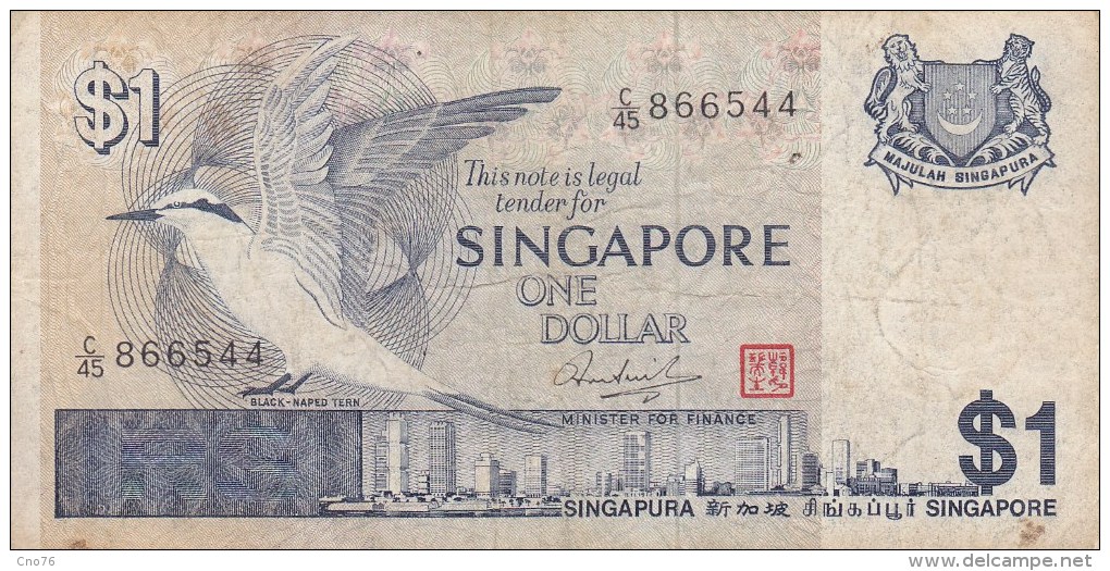 Billet Singapour 1 Dollar - Singapur