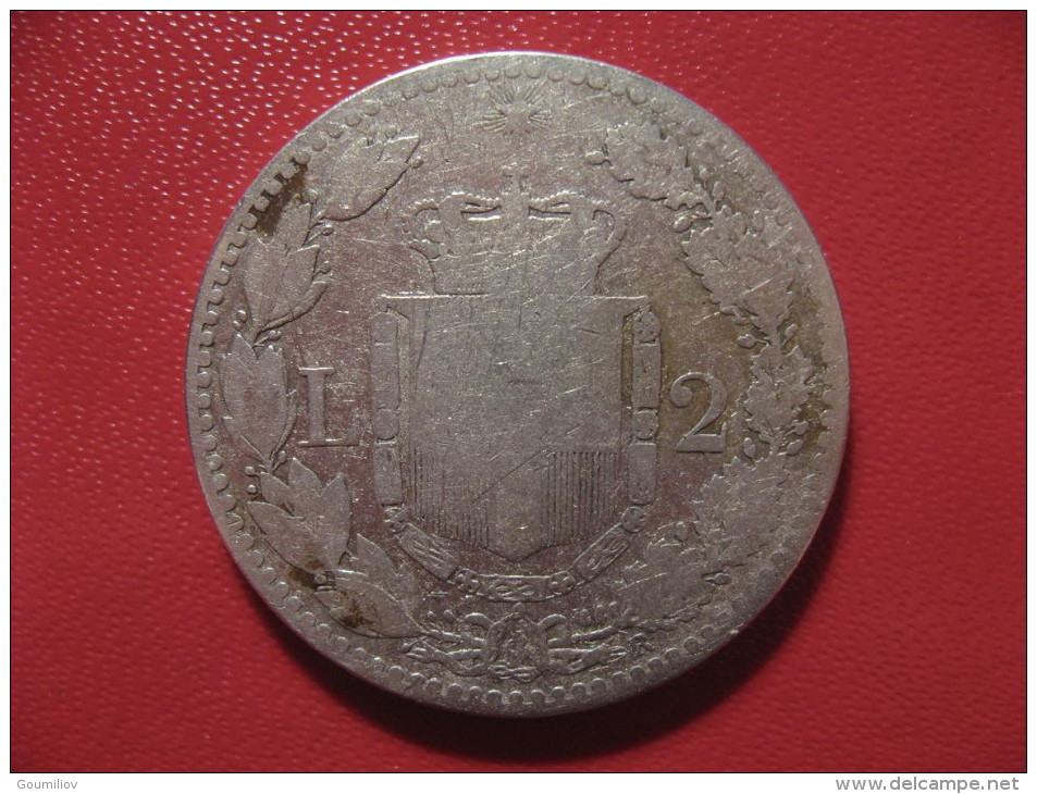 Italie - 2 Lire 1881 0990 - 1878-1900 : Umberto I