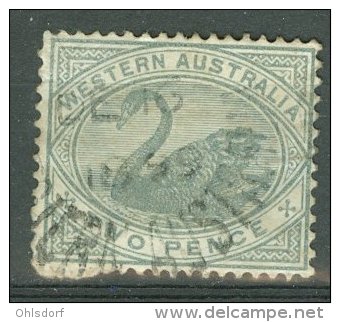 AUSTRALIA - WESTERN AUSTRALIA 1885-93: SG 96 / YT 44, Wmk Crown CA, O - FREE SHIPPING ABOVE 10 EURO - Gebraucht