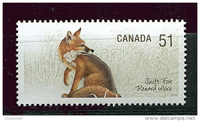 (cl 6 - P.54) Canada ** N° 2247 (ref. Michel Au Dos) - Renard Véloce - - Unused Stamps
