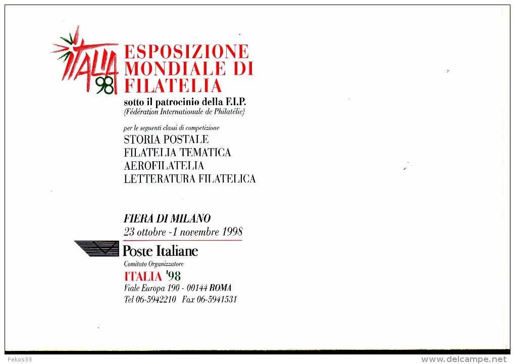 Italien -  Weltausstellung Der Philatelie Milano  23. Oktober 1. November      Postfrisch - 2015 – Milaan (Italië)
