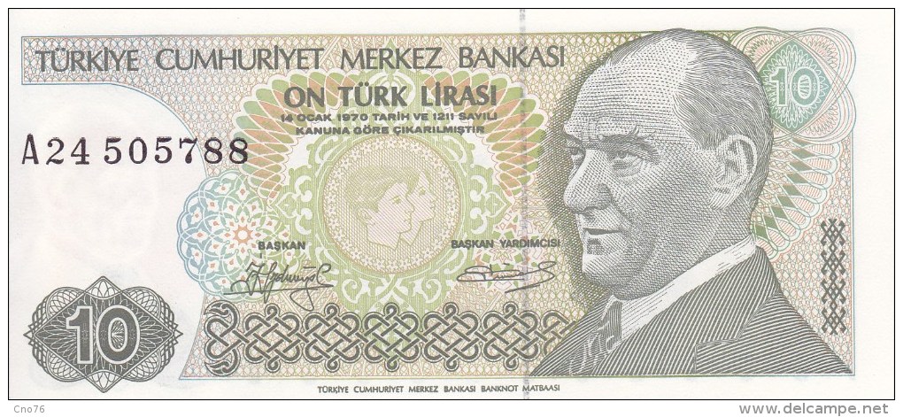 Lot de 5 billets Turquie de 5, 10, 20, 100 et 1000