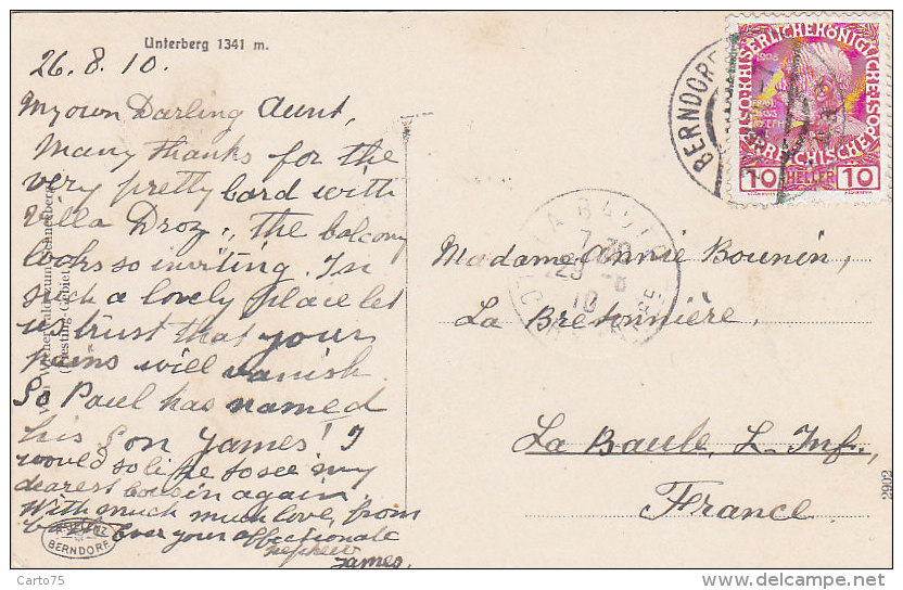 Autriche - Unterberg / Schutzhaus / Postmarked Berndorf 1910 - Berndorf