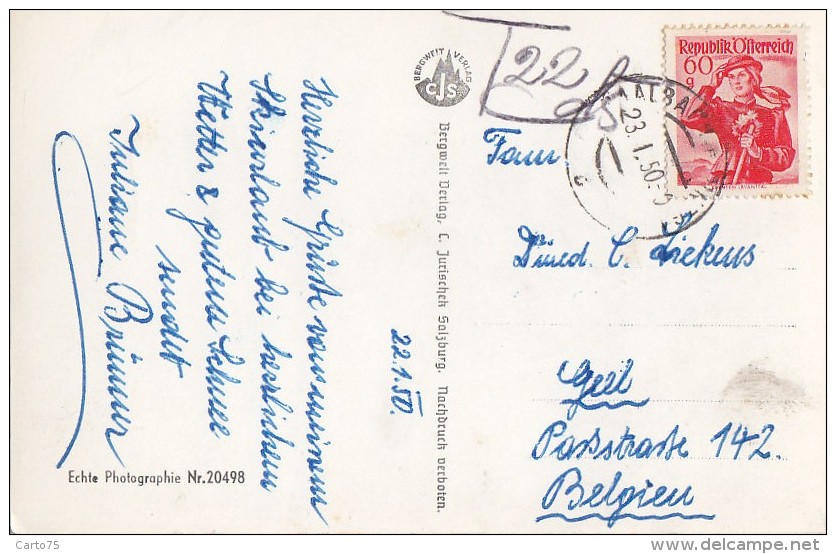 Autriche - Saalbach / Panorama / Postmarked 1950 - Saalbach