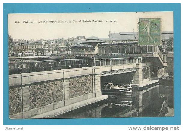 CPA 63 - Métro - Le Métropolitain Et Le Canal Saint-Martin PARIS - Metro, Stations