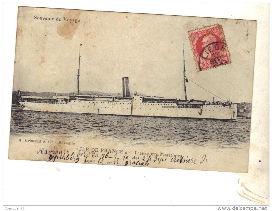 CPA Dunkerque PAQUEBOT  " Ile De France  " Compagnie Navigation France Amérique Marseille S.G.T..M Dos Non SéparC - Steamers