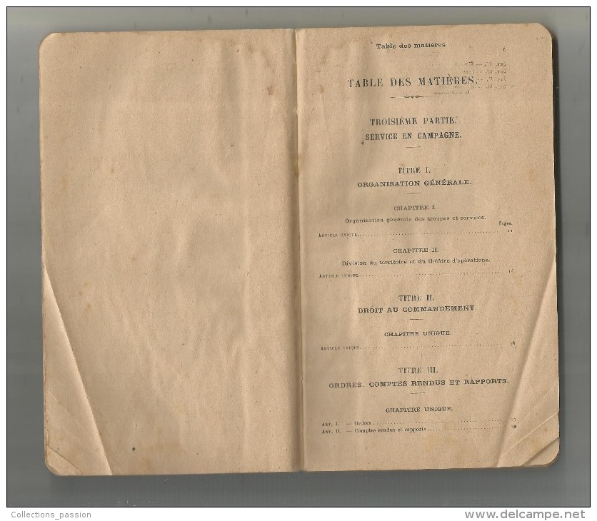 Ministère De La Guerre , état Major De L'armée , Réglement De L'INFANTERIE , 1929 , 6 Scans - Other & Unclassified