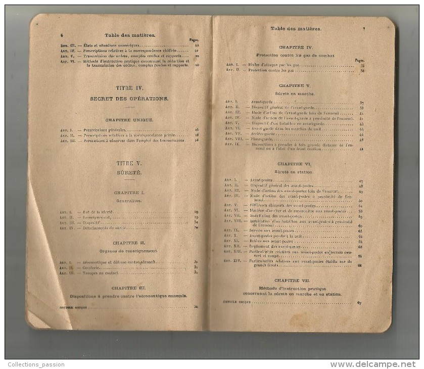 Ministère De La Guerre , état Major De L'armée , Réglement De L'INFANTERIE , 1929 , 6 Scans - Other & Unclassified