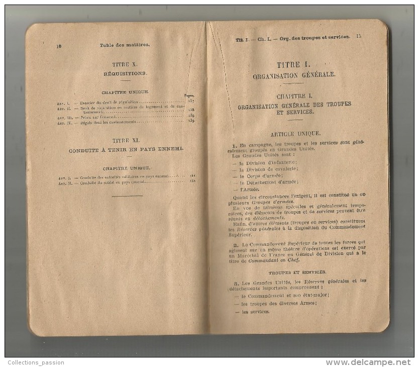 Ministère De La Guerre , état Major De L'armée , Réglement De L'INFANTERIE , 1929 , 6 Scans - Other & Unclassified