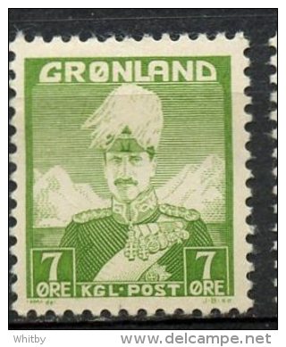 Greenland 1938 7o Christian X Issue #3 MLH - Nuevos