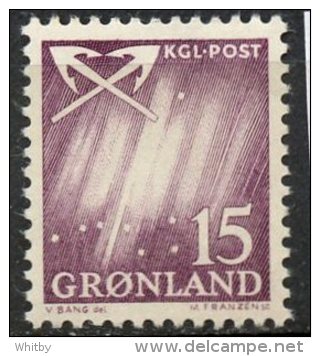 Greenland 1963 15o Northern Lights Issue #52  MNH - Neufs
