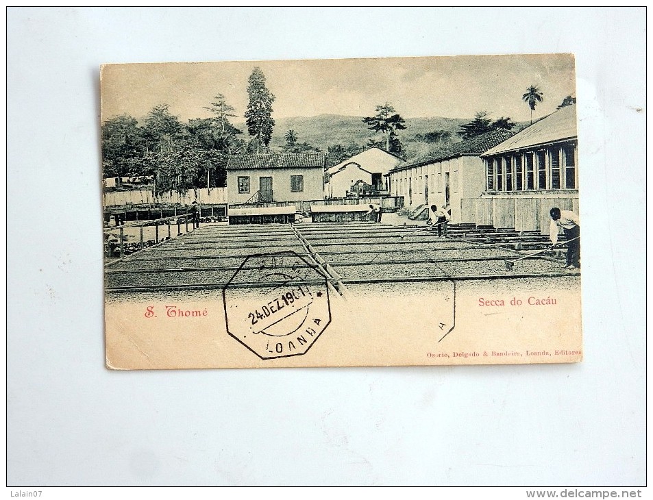 Carte Postale Ancienne : SAO TOME, SÃO TOMÉ : Secca Do Cacàu, 1901 - São Tomé Und Príncipe