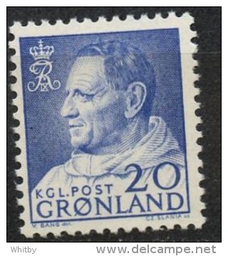 Greenland 1963 20o Frederick IX Issue #53  MNH - Neufs