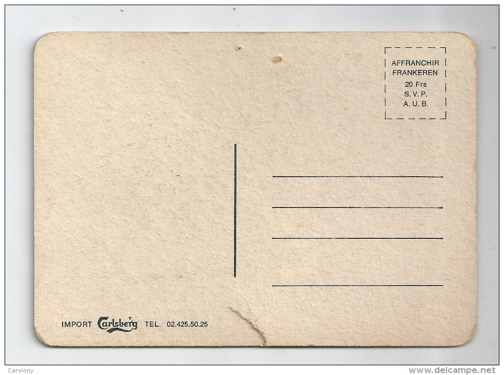 Sous-Bock  Carlsberg Sous Forme Carte Postale Happy Christmas And Happy New Year - Sous-bocks