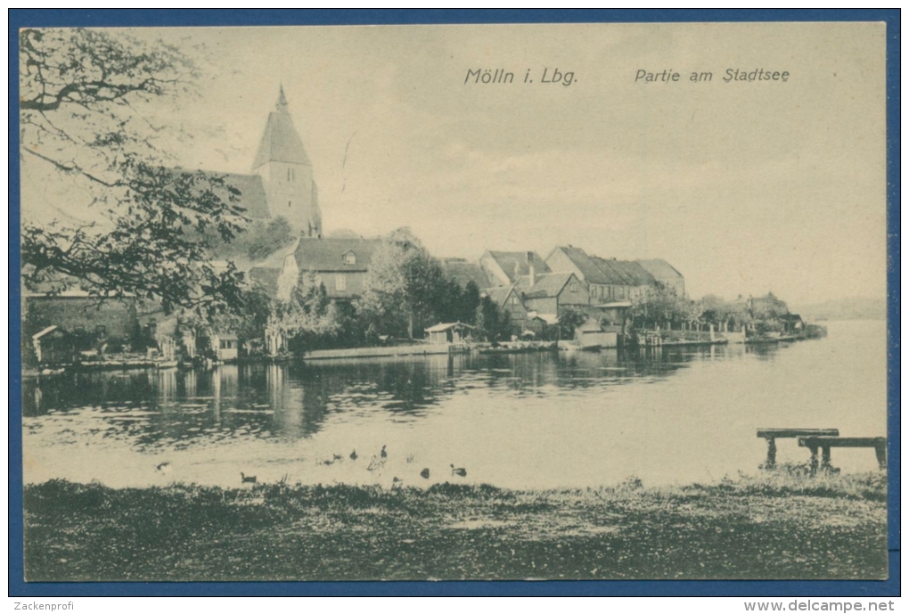 Mölln Partie Am Stadtsee Kirche, Gelaufen 1912 (AK449) - Mölln