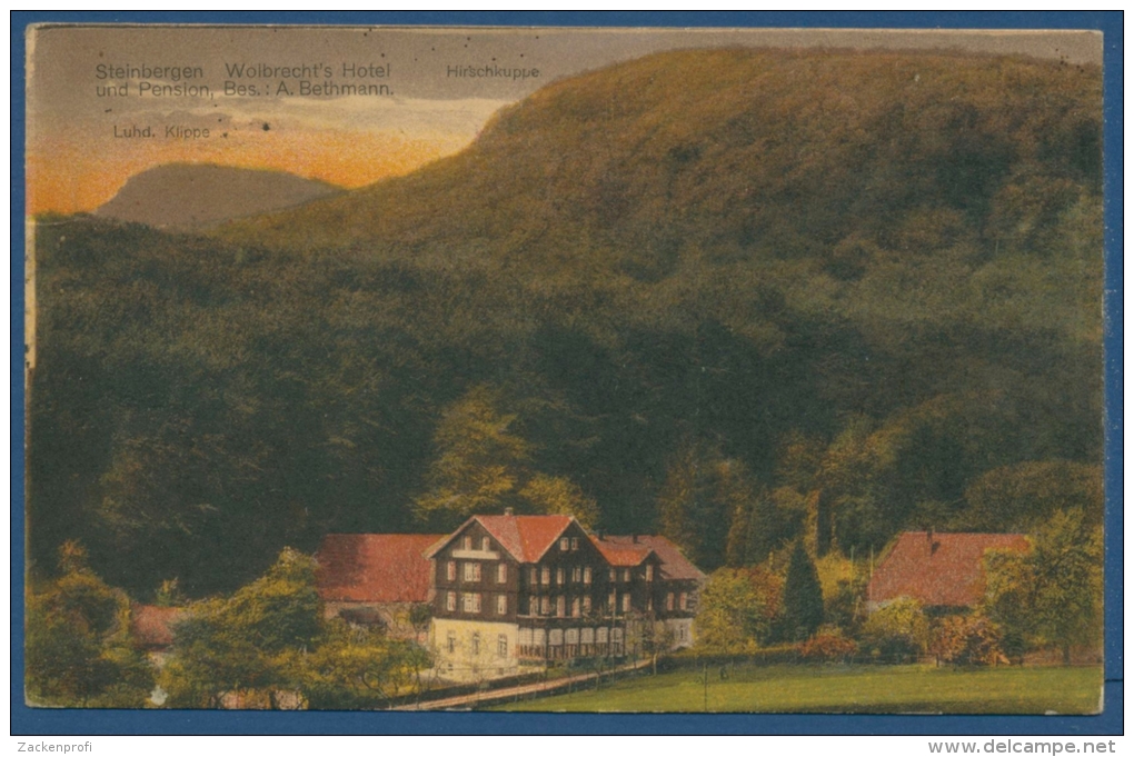 Wolbrechts Hotel A. Bethmann Steinbergen An Der Weser, Gelaufen 1920 (AK429) - Rinteln