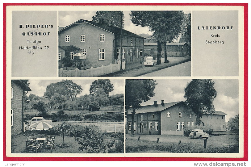 AK ´Latendorf' (Kreis Segeberg) Gasthof ~ 1957 - Bad Segeberg