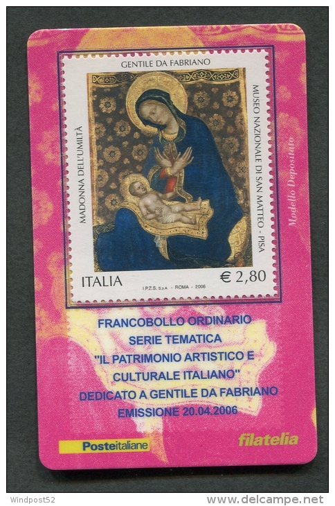 ITALIA TESSERA FILATELICA 2006 - PATRIMONIO ARTISTICO CULTURALE ITALIANO - GENTILE DA FABRIANO - 121 - Philatelic Cards