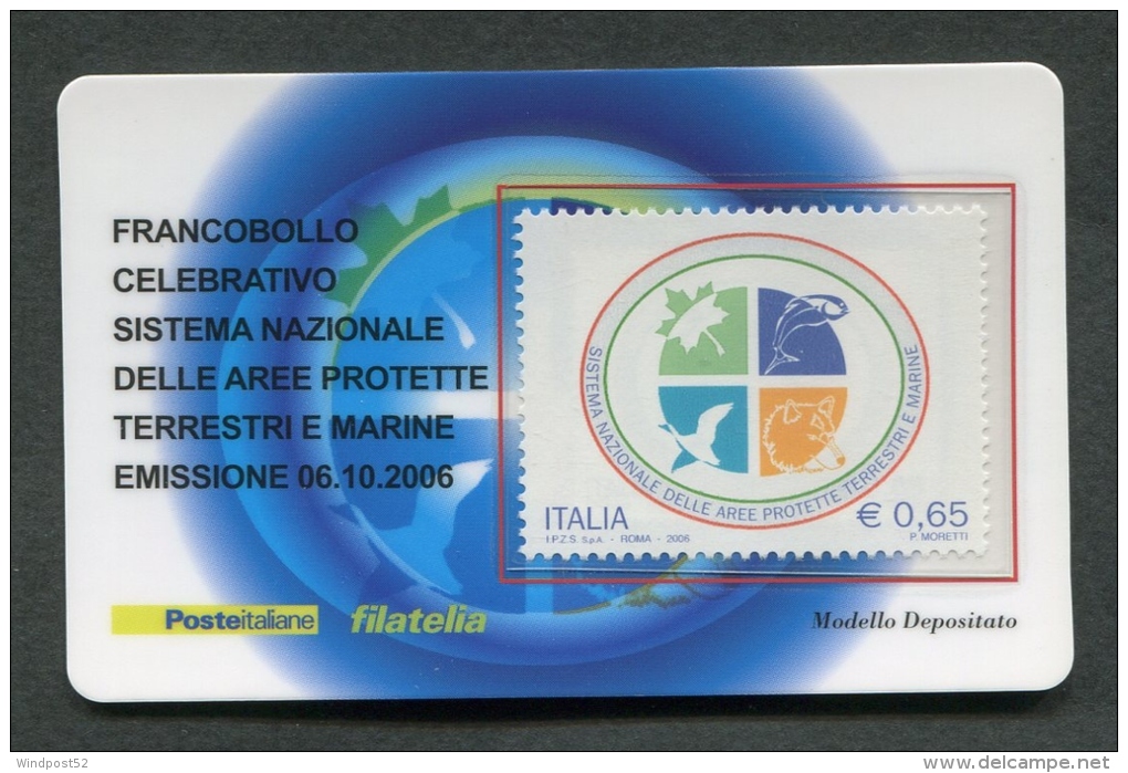 ITALIA TESSERA FILATELICA 2006 - AREE PROTETTE TERRESTRI E MARINE - 151 - Philatelic Cards