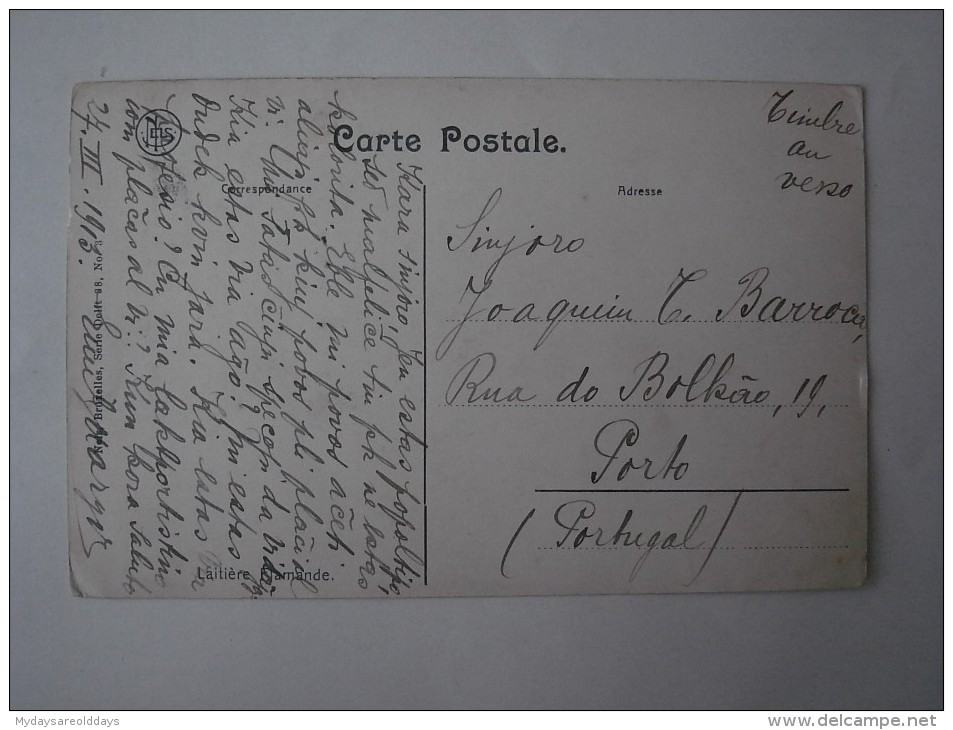 1 POSTCARD POSTAL PC CPA - BELGIUM ! 1913 ! LEITIERE FLAMENDE (2 SCANS) - Artigianato