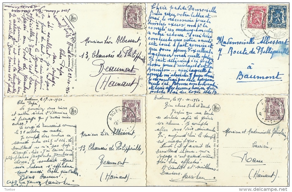 Adenne - Lot De 8 Cartes, Oblitérées Dans Les Années 50 ( Voir Verso ) - Andenne