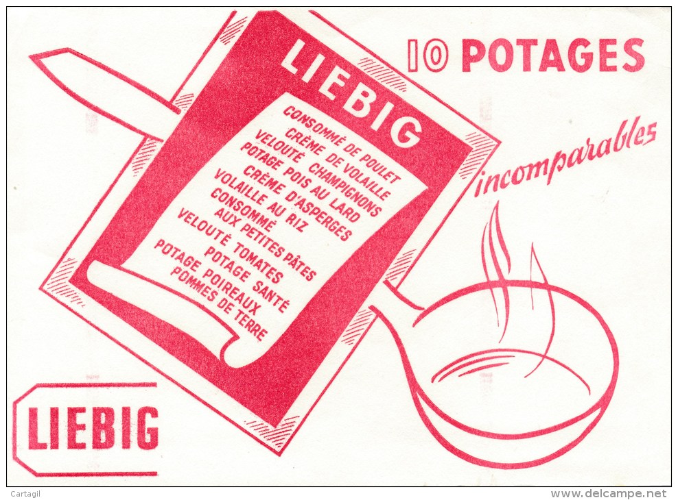 Buvard (format 145 X 200mm)  - B1735 - Potages LIEBIG - (non Utilisé)-Envoi Gratuit Pour La France - Potages & Sauces