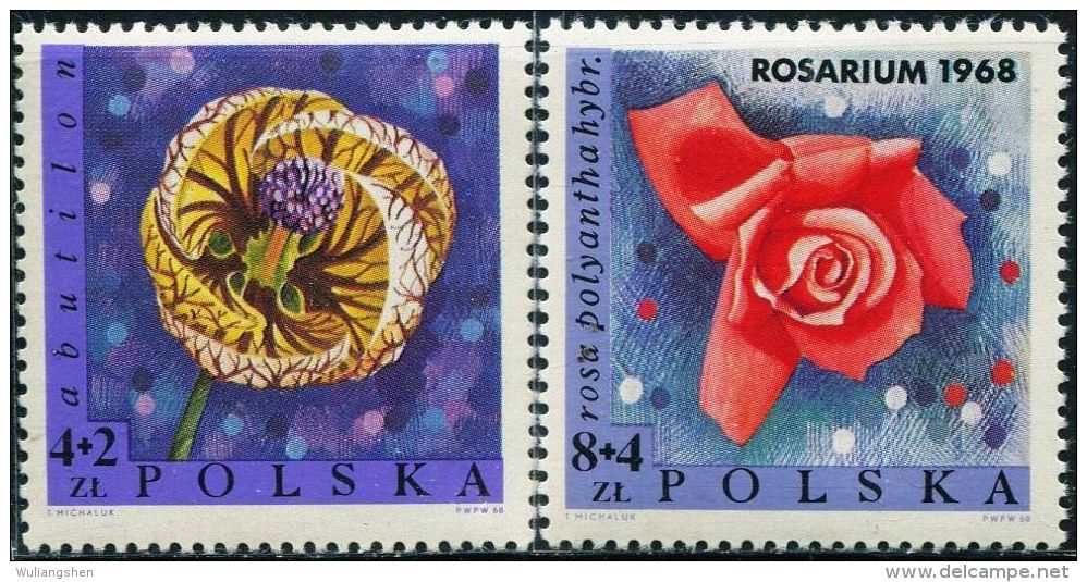 PS2006 Poland 1968 Flowers 2v MLH - Neufs