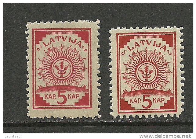 LETTLAND Latvia 1920 Michel 46 A + B MNH - Latvia