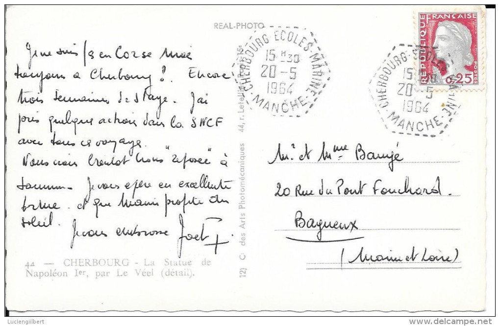 MANCHE  50 -  CHERBOURG ECOLES MARINES - CACHET AGENCE POSTALE N° AP  F8 -  1964 - SUR CP CHERBOURG - Cachets Manuels