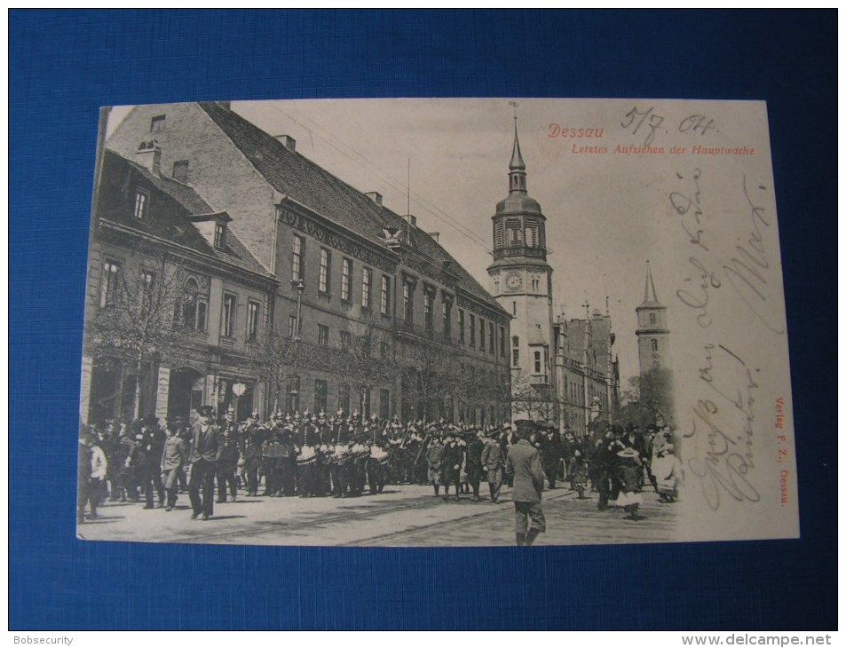 Dessau , Hauptwache Bahnpost Magdeburg 1904 - Dessau