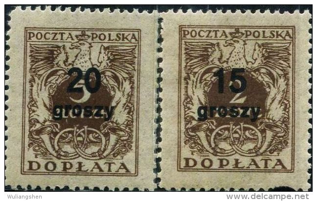 PS2044 Poland 1934 DUE Overprint 2v MLH - Neufs