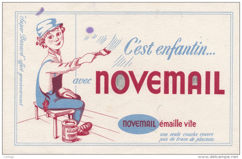 Buvard (format 135 X 210mm)  - B1754 -Novemail  - (utilisé )-Envoi Gratuit Pour La France - Paints