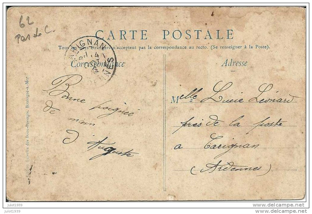 LE PORTEL ..-- 62 . PAS DE CALAIS ..-- Plage . 1906 Vers CARIGNAN ( Melle Lucie LEONARD ) . Voir Verso . - Le Portel