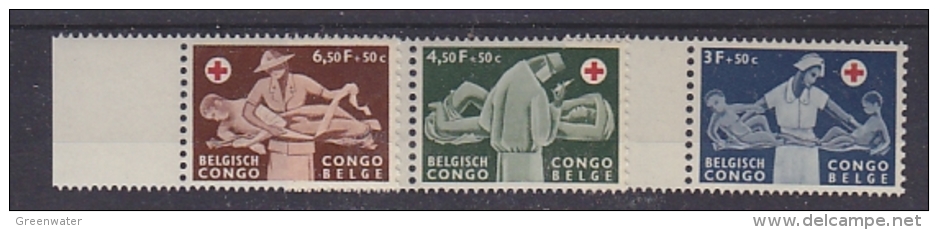 Belgish Congo 1957 Rode Kruis 3w  (+boord) ** Mnh (24486B) - Neufs