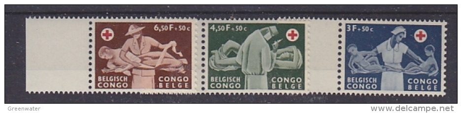 Belgish Congo 1957 Rode Kruis 3w  (+boord) ** Mnh (24486B) - Ongebruikt