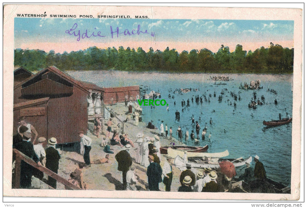 Carte Postale Ancienne De SPRINGFIELD – WATERSHOP SWIMMING POND - Springfield