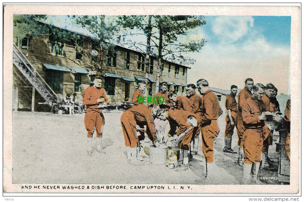 Carte Postale Ancienne De NEW YORK CITY – AND HE NEVER WASHED A DISH BEFORE – CAMP UPTON - Long Island