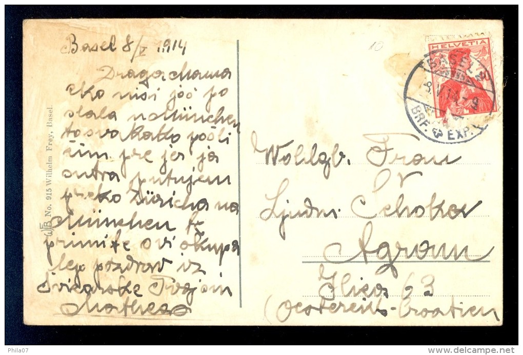 Basel Strassburger-Denkmal Mit Bundesbahnhof / Postcard Circulated - Other & Unclassified