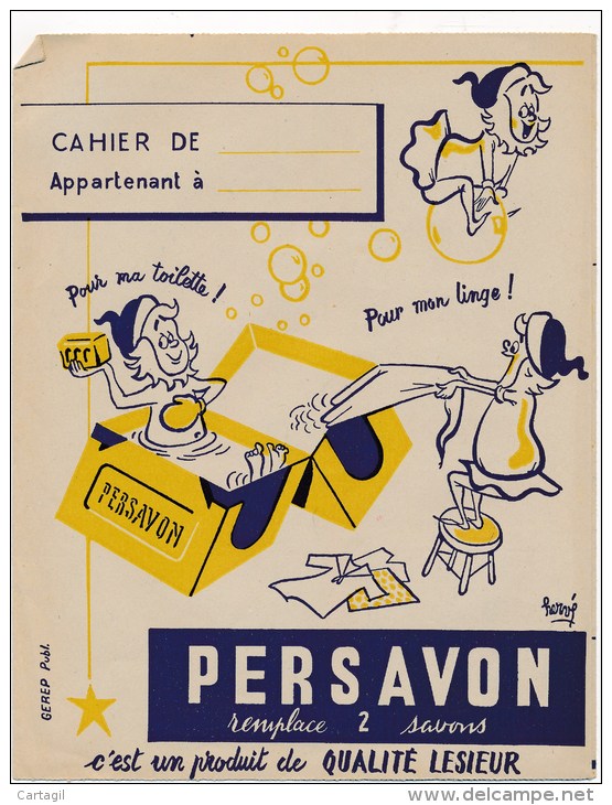 Protège-cahier  - B1800 - Lessive Persavon - 2 Scans ( Non Utilisé) - L