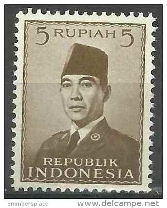 Indonesia - 1951 President Sukarno 5r MNH **    Sc 393 - Indonesia